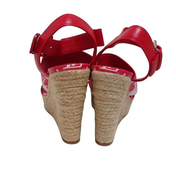 LOUIS VUITTON - Red White Women's Sandals PVC Leather 327-080525 - Picture 3 of 5
